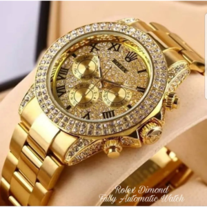 Rolex Premium / Luxury Golden Watch For Men | ROLEX GOLDEN DAIMOND WRIST ANALOG WATCH (CLONE)